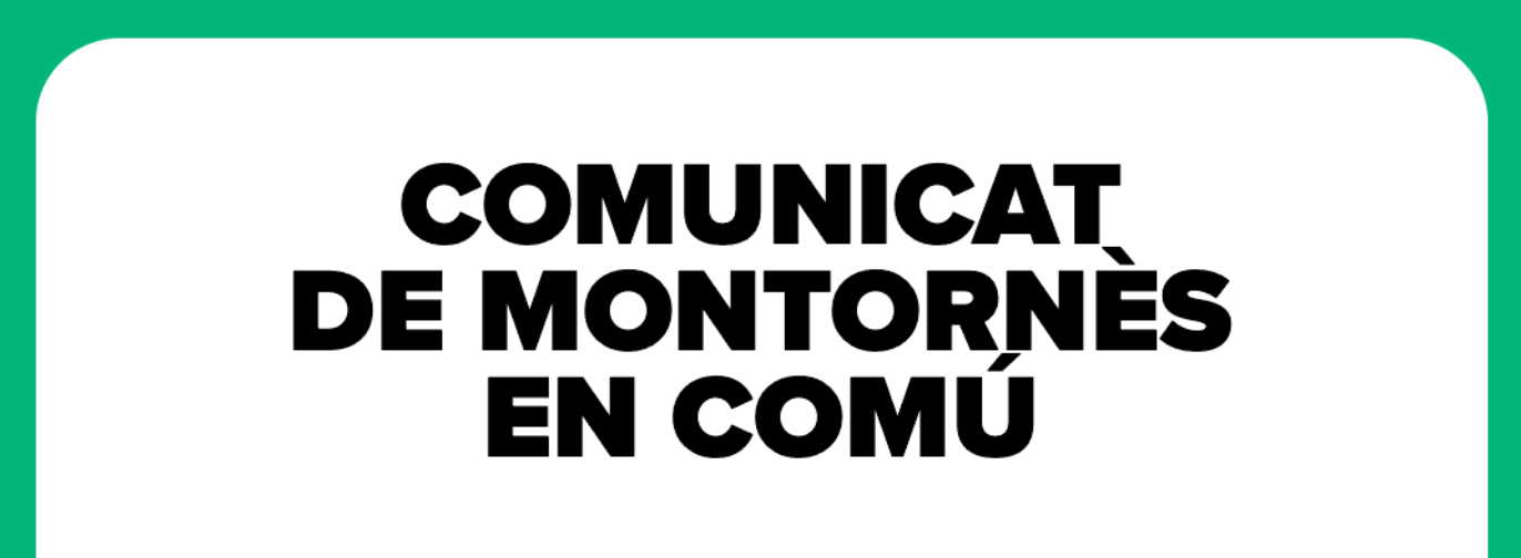 Comunicat de Montornès en Comú arran dels resultats de les eleccions municipals